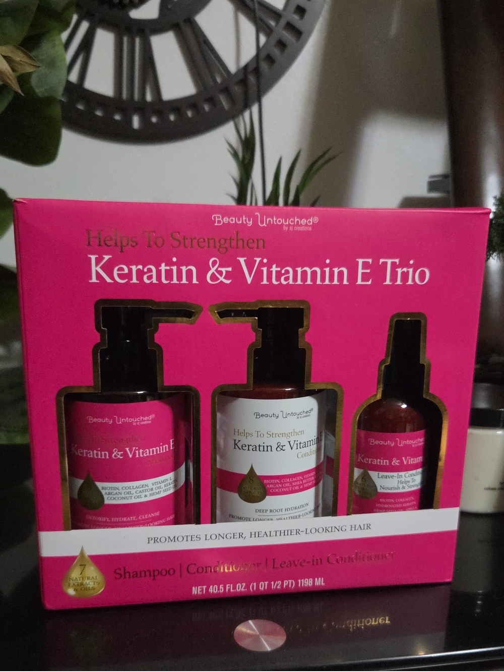 Keratin & Vitamin E Trio Hair Set - Pink